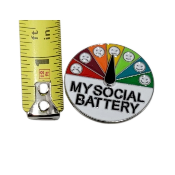 Social Battery Enamel Pin - Picture 2 of 2